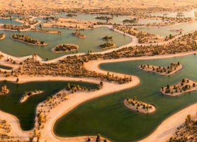 فیلم دریاچه مصنوعی عرب ها در دل بیابان باب الشمس دبی │ 130 گونه پرنده آمدند