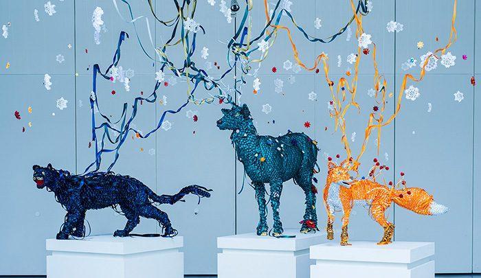 شاهکار هنرمندان ژاپنی با روبان های رنگی ، تصاویر